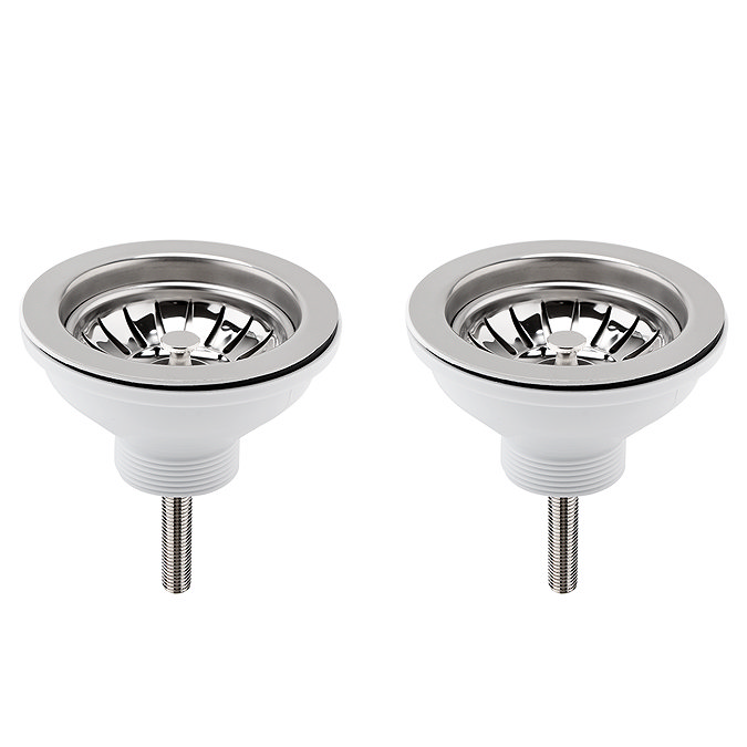 Bower Fireclay Kitchen Bundle - Double Bowl Belfast Sink 795mm, Wastes & Classic Dual Lever Tap - Chrome