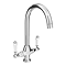 Bower Fireclay Kitchen Bundle - Double Bowl Belfast Sink 795mm, Wastes & Classic Dual Lever Tap - Chrome