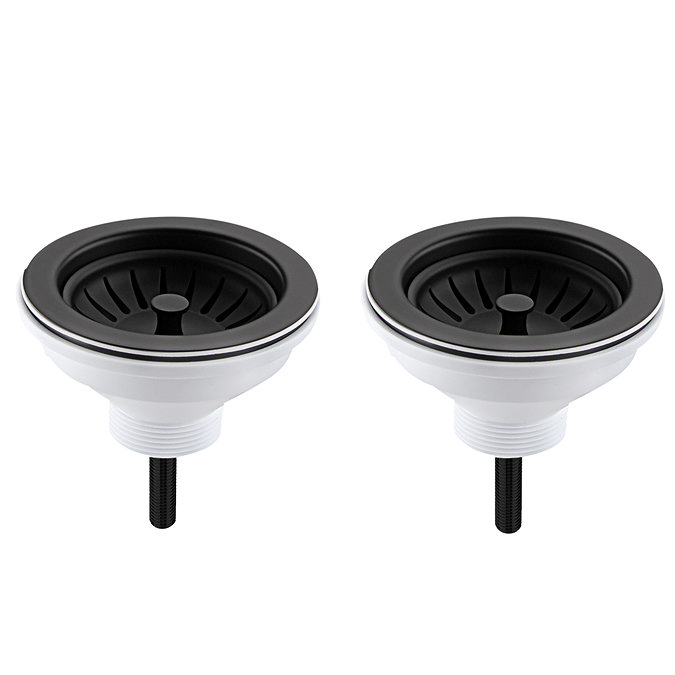 Bower Fireclay Kitchen Bundle - Double Bowl Belfast Sink 795mm, Wastes & Classic Dual Lever Tap - Matt Black
