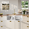 Bower Fluted Double Bowl White Ceramic Belfast Sink with Stepped Weir & Overflow 795 x 500 x 220mm