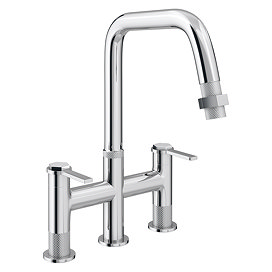 Bower Industrial 3 Hole Sink Mixer with Pull Out Spray - Chrome
