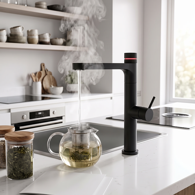 Bower Intelligent Multi-Functional 6-in-1 Tap - Matt Black Lifestyle Front