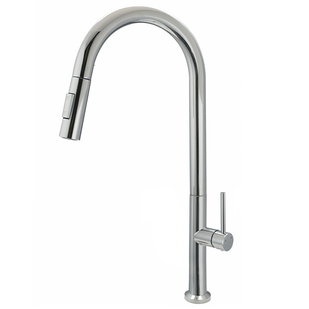 Bower Geneva Kitchen Sink Mixer with Pull-Out Hose and Spray Head - Polished Stainless Steel