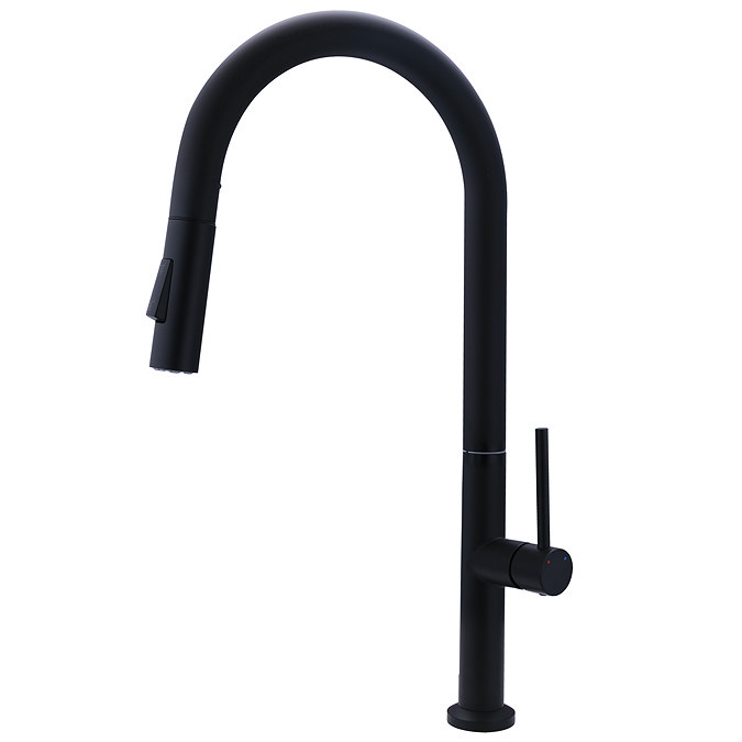 Bower Geneva Kitchen Sink Mixer with Pull-Out Hose and Spray Head - Matt Black