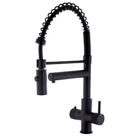 Bower Madrid Directional Spray Instant Boiling Water Lever Tap - Matt Black with Boiler & Filter Lar