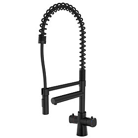 Bower Madrid Directional Spray Instant Boiling Water Tap - Matt Black with Boiler & Filter