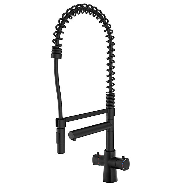 Bower Madrid Directional Spray Instant Boiling Water Tap Matt Black with Boiler & Filter
