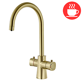 Bower Madrid Instant Boiling Water Tap - Brushed Brass with Boiler & Filter Medium Image