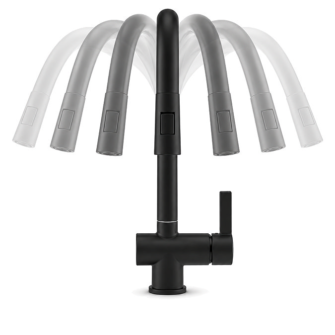 Bower Matt Black Single Lever Kitchen Tap with Pull Out Spray