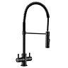Bower Matt Black Twin Handle Flexi Spray Kitchen Tap