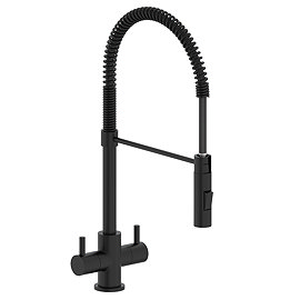 Bower Matt Black Twin Handle FlexiSpray Kitchen Tap