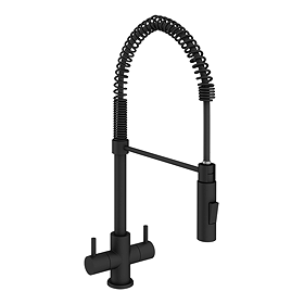 Bower Matt Black Twin Handle Flexi Spray Kitchen Tap