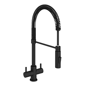 Bower Matt Black Twin Handle Flexi Spray Kitchen Tap