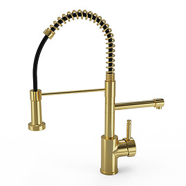 Bower Multiuse 3-in-1 Instant Boiling Water Tap - Brushed Brass with Boiler & Filter Large Image
