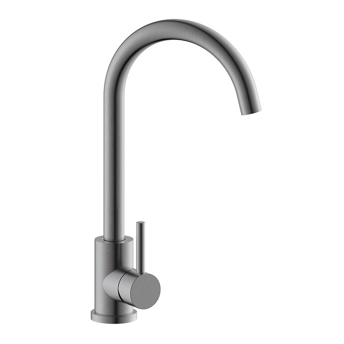 Bower Ontario C-Spout Single Lever Kitchen Sink Mixer - Gunmetal Grey