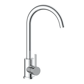 Bower Ontario C-Spout Single Lever Kitchen Sink Mixer - Polished Stainless Steel