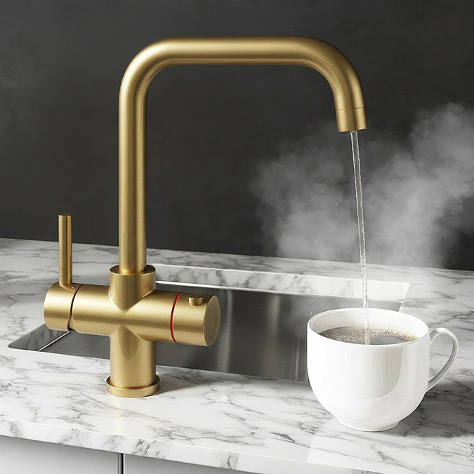 Bower Palma Instant Boiling Water Tap With Boiler & Filter - Brushed Brass
