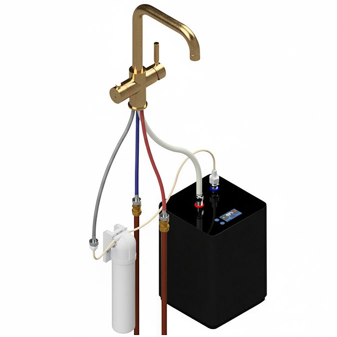 Bower Palma Instant Boiling Water Tap With Boiler & Filter - Brushed Brass