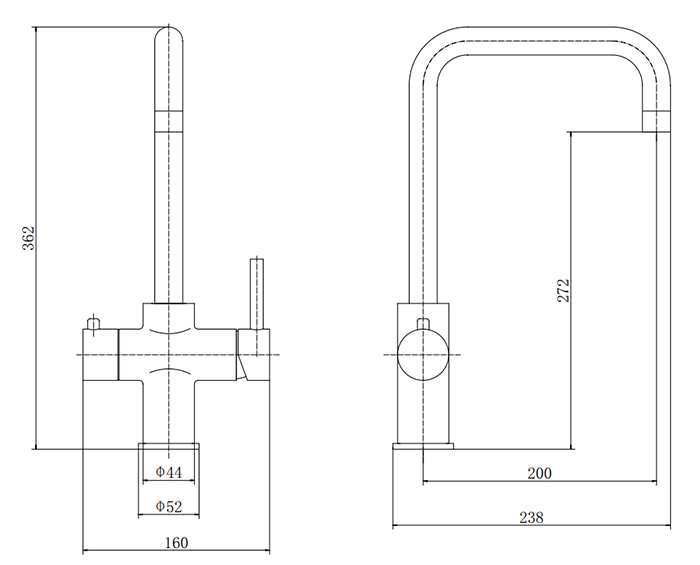 Bower Palma Instant Boiling Water Tap With Boiler & Filter - Brushed Brass