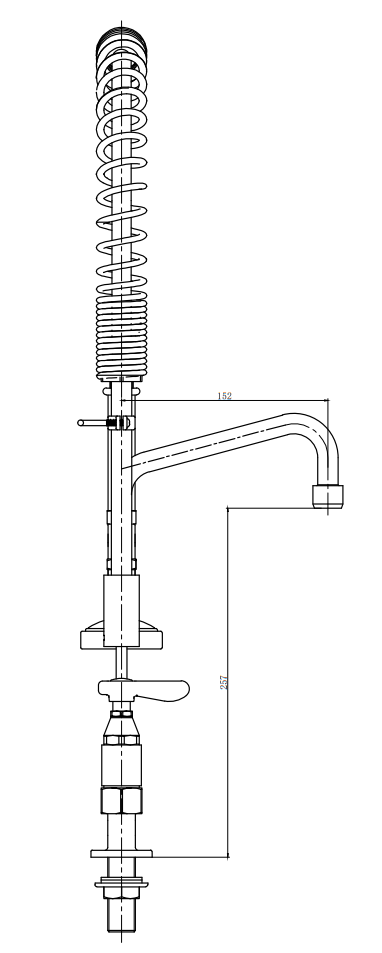 Bower Professional Catering Flexible Rinser Sink Tap - Chrome