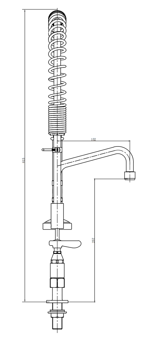 Bower Professional Catering Flexible Rinser Sink Tap - Chrome