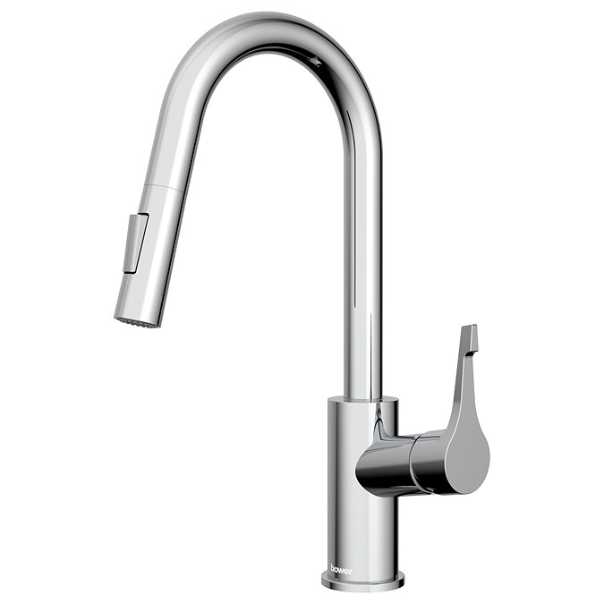 Bower Silvio Single Lever Kitchen Mixer with Pull Out Spray - Chrome