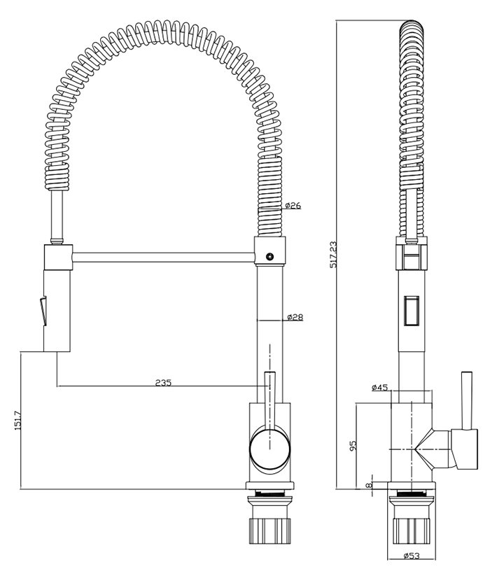 Bower Single Handle Flexi-Spray Sink Tap - Chrome