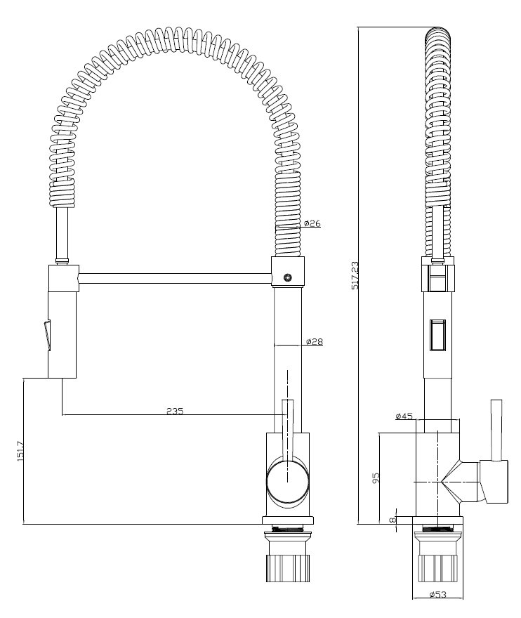 Bower Single Lever Flexi Spray Kitchen Tap - Gunmetal Grey