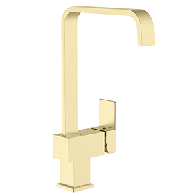 Bower Square Single Lever Mono Sink Mixer - Brushed Brass