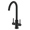 Bower Toronto C-Spout Dual Lever Kitchen Sink Mixer - Matt Black