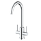 Bower Toronto C-Spout Dual Lever Kitchen Sink Mixer - Polished Stainless Steel