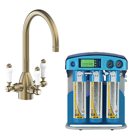 Bower Traditional Antique Brass 3-in-1 Water Purifier Tap with BMB NOVA PRO Water Filtration System