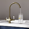 Bower Traditional Antique Brass Kitchen Tap with Undersink Water Purifier - Filtered Cold Water