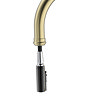 Bower Traditional Brushed Brass Dual-Lever Kitchen Tap with Pull-Out Rinse