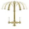 Bower Traditional Brushed Brass Dual-Lever Kitchen Tap with Pull-Out Rinse