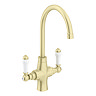 Bower Traditional Brushed Brass Kitchen Tap with Undersink Water Purifier - Filtered Cold Water