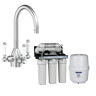 Bower Traditional Chrome 3-in-1 Water Purifier Tap (incl. System with Plastic Tank)