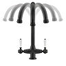 Bower Traditional Matt Black Dual-Lever Kitchen Tap with Pull-Out Rinse