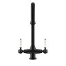 Bower Traditional Matt Black Dual-Lever Kitchen Tap with Pull-Out Rinse