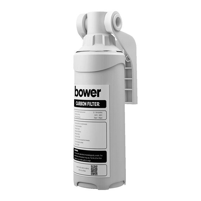 Bower Traditional Matt Black Kitchen Tap with Undersink Water Purifier - Filtered Cold Water