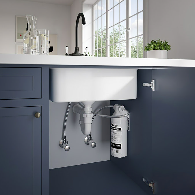Bower Traditional Matt Black Kitchen Tap with Undersink Water Purifier - Filtered Cold Water