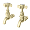 Bower Traditional Wall Mounted Bib Taps - Brushed Brass