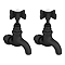 Bower Traditional Wall Mounted Bib Taps - Matt Black