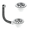 Bower White Ceramic 1.5 Bowl Kitchen Sink + Mixer Tap