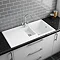 Bower White Ceramic 1.5 Bowl Kitchen Sink + Mixer Tap