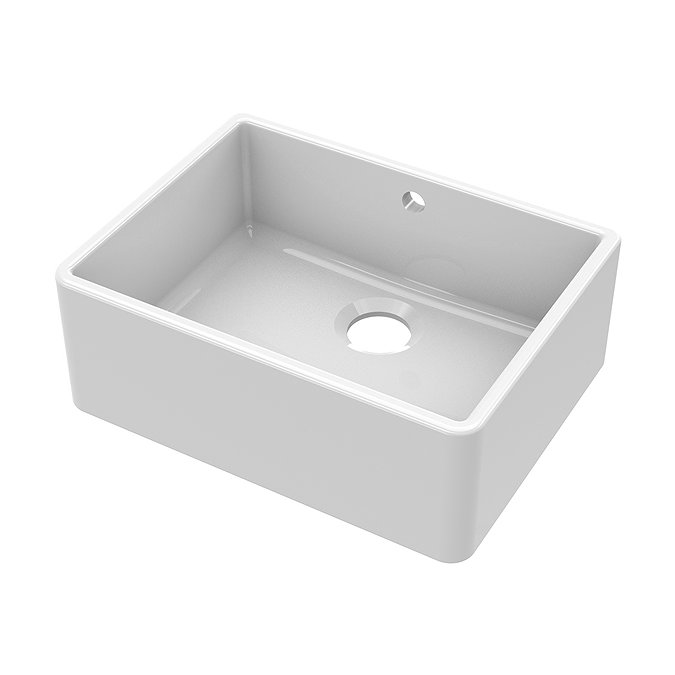 Bower White Ceramic Belfast Sink with Central Waste & Overflow 595 x 450 x 220mm