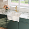 Bower White Ceramic Belfast Sink with Central Waste, Overflow & Tap Ledge 595 x 450 x 220mm