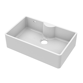 Bower White Ceramic Belfast Sink with Central Waste, Overflow & Tap Ledge 795 x 500 x 220mm