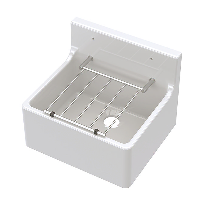 Bower White Ceramic Cleaner Sink with Grid 455 x 362 x 396mm
