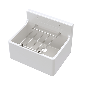 Bower White Ceramic Cleaner Sink with Grid 515 x 382 x 393mm